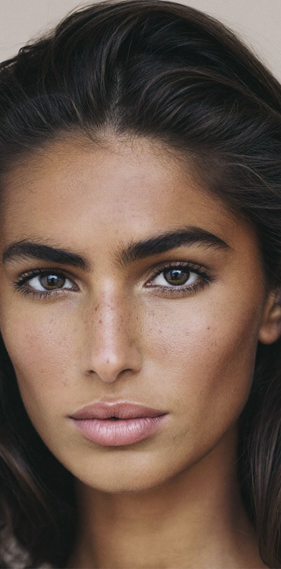 Close portrait showing smooth, hydrated skin